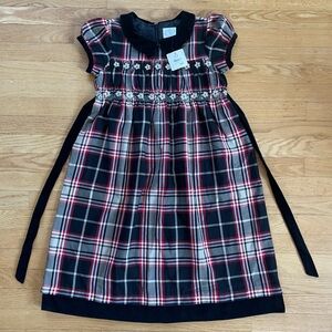 HANNA ANDERSSON NWT Classic Christmas Smocked Plaid Peter Pan Collar Dress